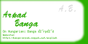 arpad banga business card